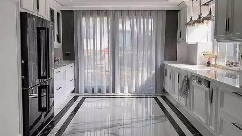 مدل پرده پانچ آشپزخانه حریر ساده1-مشهدپرده